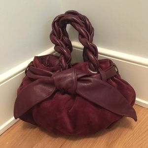 Furla suede/leather braided small purse